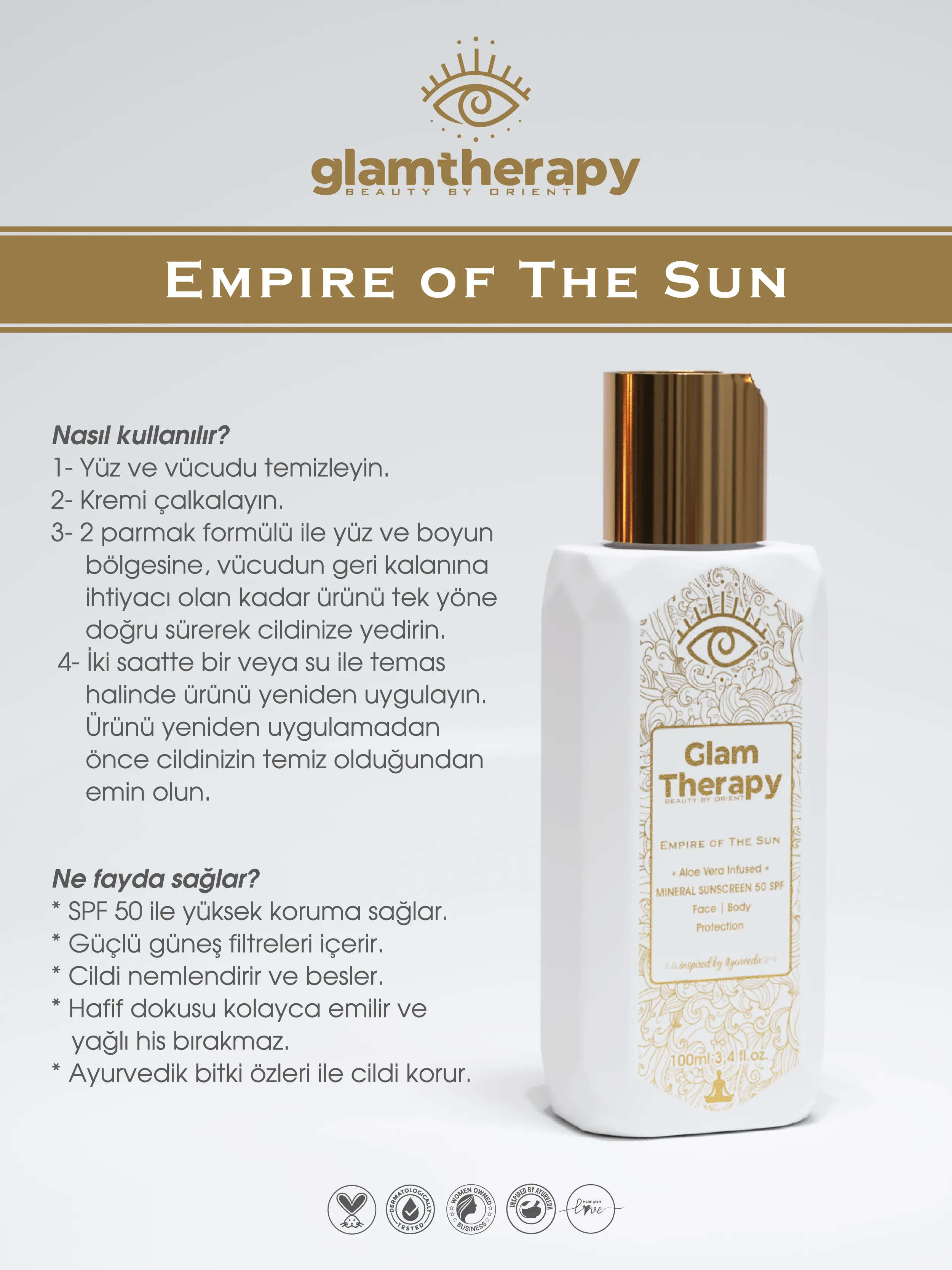 Glam Therapy Solar Embrace Aloe Vera Infused Yüz Ve Vücut Nemlendirici Güneş Kremi 50 Spf 100 ml   Görsel 4