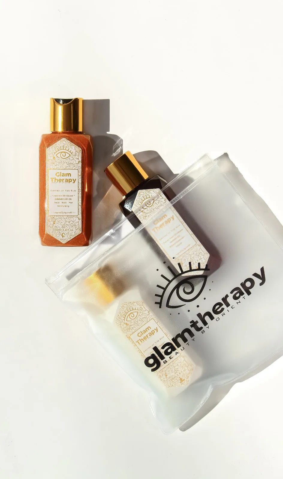 Glam Therapy Empire Of The Sun Serisi 3'lü Set Şeffaf Kozmetik Çantası Hediye   Görsel 2